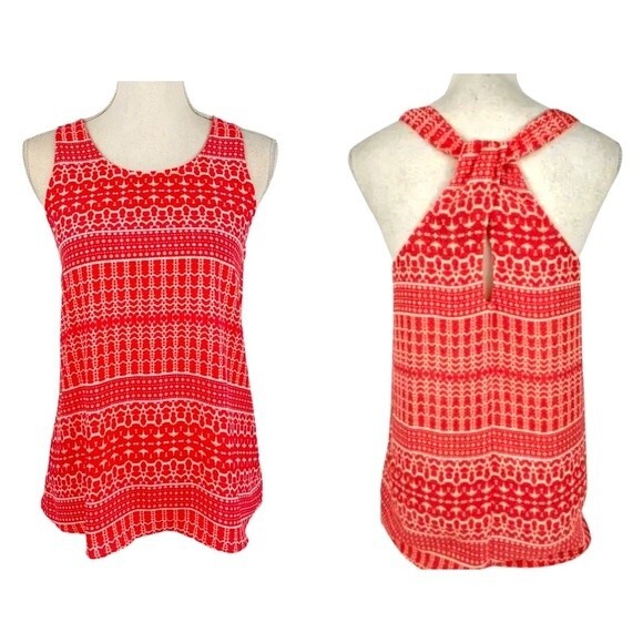 Cynthia Rowley orange and white twist back top size medium - Picture 1 of 8